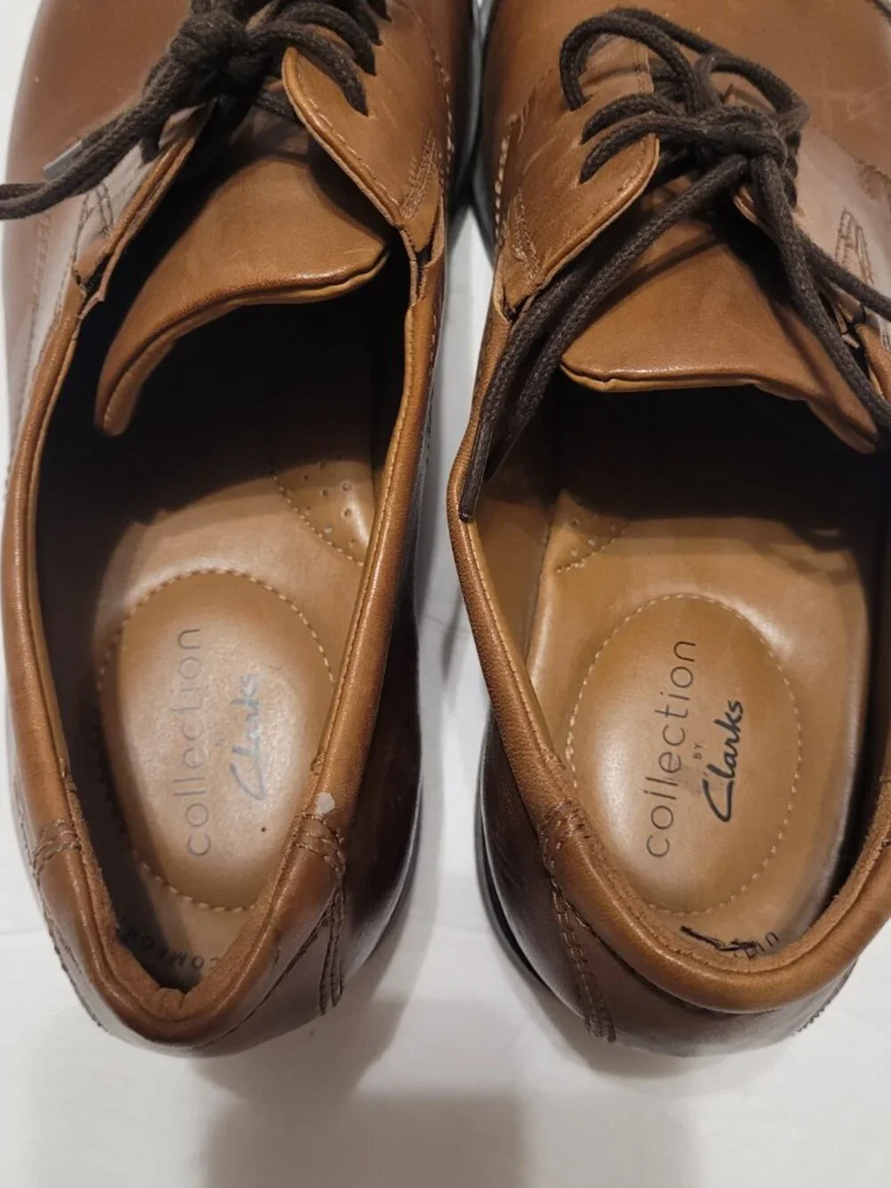 Clarks Collection Men's Brown Leather Cap Toe Oxford Dress Shoes US 10 M